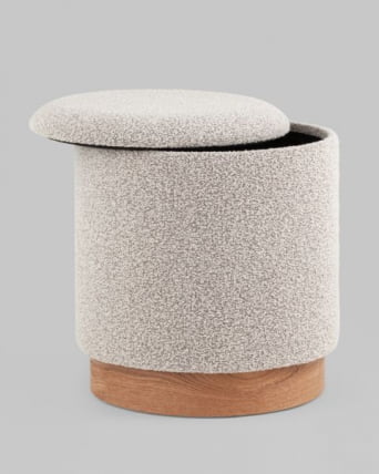 Пуф с ящиком Холли С букле бежевый / S_3