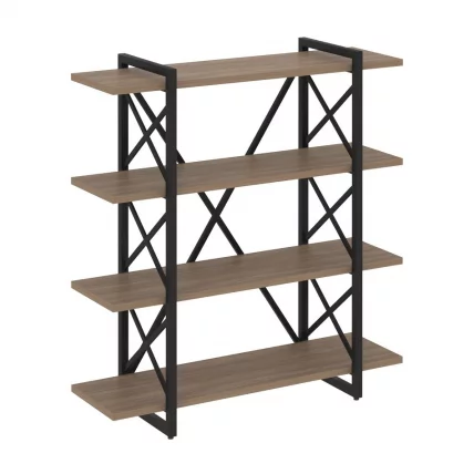 Стеллаж на регулируемых опорах - 4 полки ЛОФТ ВР.Л-МСТ.О-4.8В Металл черный Дуб Аризона / LOFT VR.L-MST.O-4.8V_0
