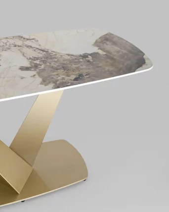 Обеденный стол Аврора 160кс90 Белый мрамор / 160x90_4