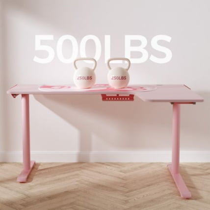 Стол письменный (для компьютера) угловой ЕУРЕКА ЕРК-Л60Р-ПК-В2 (правый), розовый / EUREKA ERK-L60R-PK-V2_14