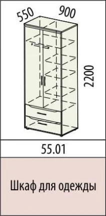 Шкаф для одежды Мегаполис 55.01 Сосна Астрид_4