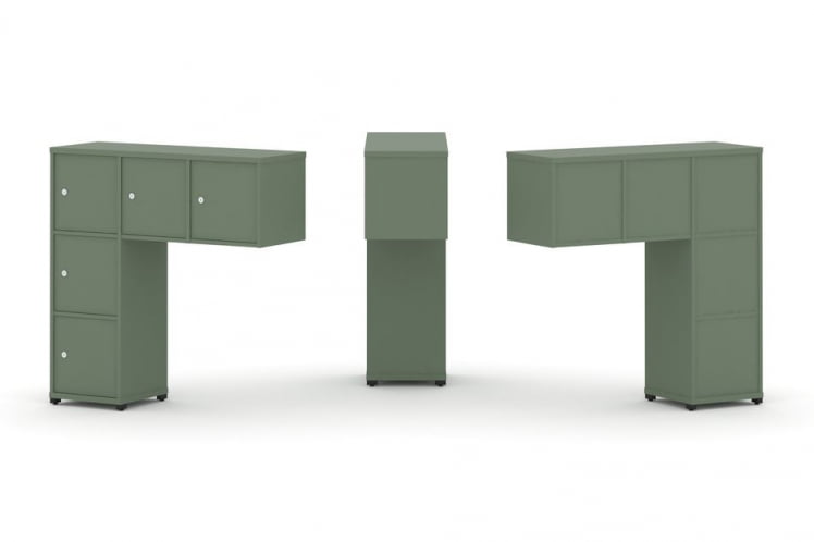 Надставка на стол низкая односторонняя + задняя стенка (5 шт.) + распашной фасад (5 шт.) CОНCЕПТ CН.ОНН-007 Кобо Черный металл / CONCEPT CN.ONN-007_0