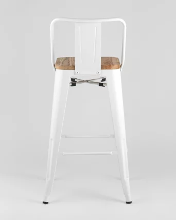 Полубарный стул Толикс Воод со спинкой Белый / Tolix Wood_5