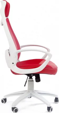 Кресло для руководителя CХАИРМАН 840 вхите  Комбинированный красный / CHAIRMAN white_2