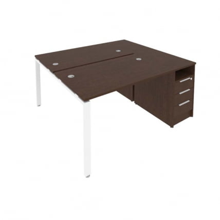 Рабочая станция с опорной тумбой Метал Сйстем Б.РС-СТП-2.2 Венге/Белый / Metal System_0