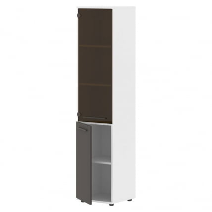 Шкаф-колонка комбинированная левая ЕДИС ЕХCС 42.2 Л Мокко Мокко Белый / EDIS EHCS L_1