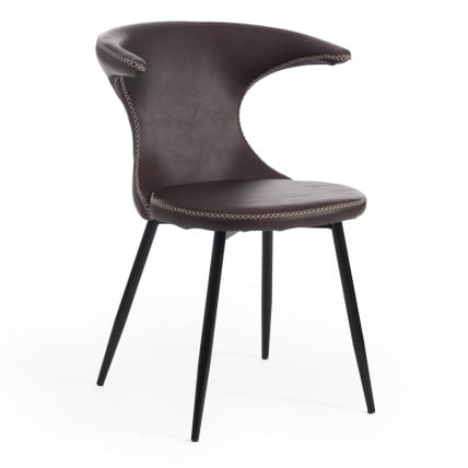 Стул ФЛАИР (мод. 9020) экокожа/металл, 60 х 56 х 78 см , коричневый 1/черный / FLAIR (mod._0