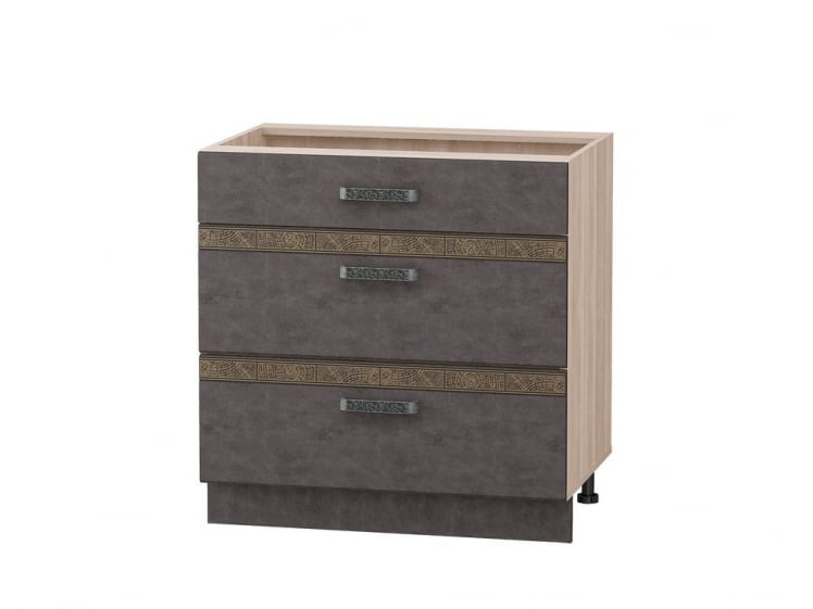 Стол с 3 ящиками (система Хеттич) Бруклин 101.92 Дуб Кронберг/Лагода/Антрацит / Hettich)_0