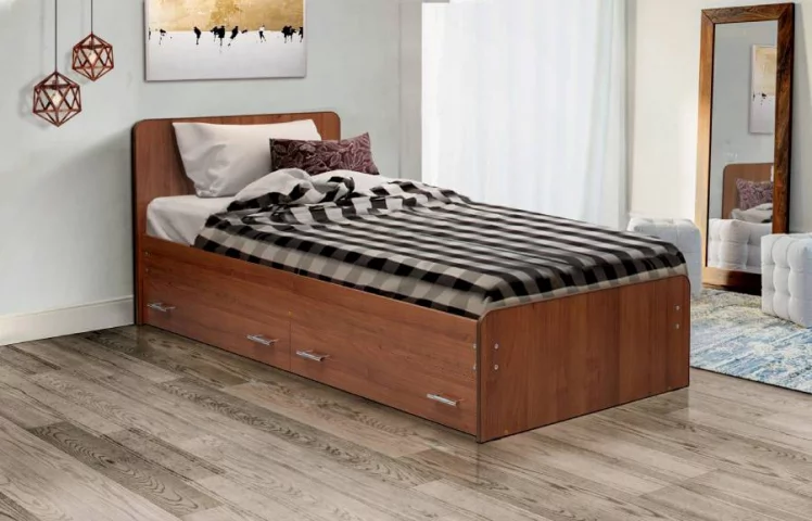 Кровать с ящиками на уголках №5 ЛДСП 700*2000 Дуб молочный_0