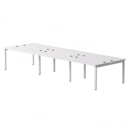 Бенч-система на 6 мест на металлокаркасе, опоры 45 гр Еверпроф ЕВО 254С016 (4140) Белый / Everprof EVO 254S016_0