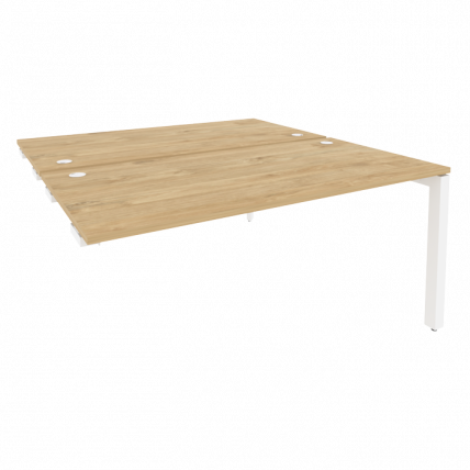 Стол-приставка двойной на П-образном м/к к опорным элем. ОНИКС О.МП-Д.СПР-4.8 Тиквуд Светлый/Белый / ONIX O.MP-D.SPR-4.8_0