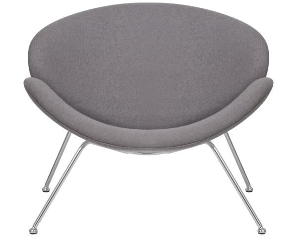 Кресло дизайнерское ДОБРИН ЕМИЛЙ (серая ткань АФ7, хромированная сталь) 2 шт / DOBRIN EMILY AF7,_6