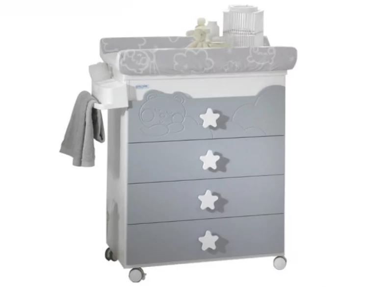 Комод Микуна Долсе Лусе пеленальный Б-1673 вхите/грей / Micuna Dolce Luce B-1673 white/grey_0