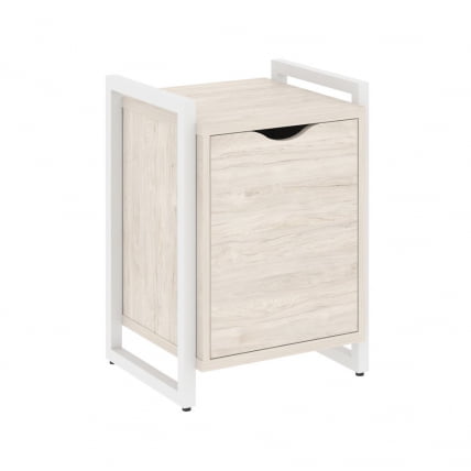 Тумба на регулируемых опорах с распашным фасадом ЛОФТ ВР.Л-Т2.О Металл белый Денвер светлый / LOFT VR.L-T2.O_0