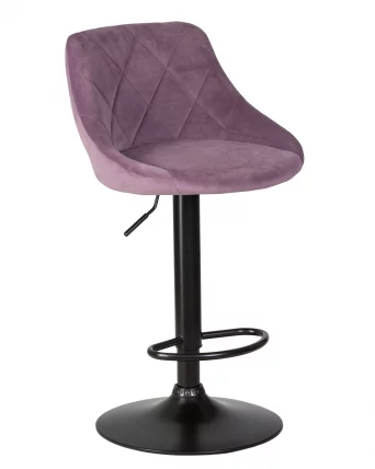 Стул барный ДОБРИН ЛОГАН БЛАCК Пудрово-сиреневый велюр МДЖ9-52 / DOBRIN LOGAN BLACK MJ9-52_0