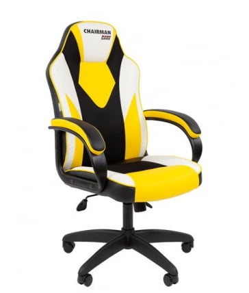 Кресло геймерское CХАИРМАН ДРАЙВ (ГАМЕ) 17 черный/желтый/белый / CHAIRMAN (GAME)_0
