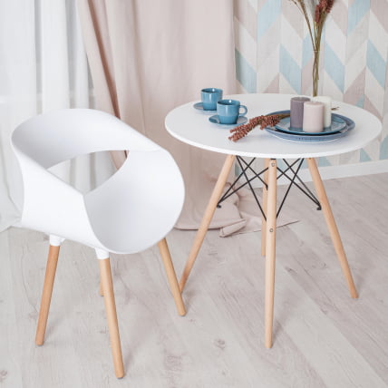 Стол CИНДЙ НЕКСТ (мод. 70-80 МДФ) металл/мдф/бук, Д70х75см, белый/натуральный / CINDY NEXT (mod. MDF) D70х75см,_7