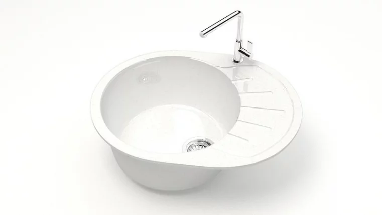 Кухонная мойка глянцевая Тейлор З10 Белый лёд / Z10_1