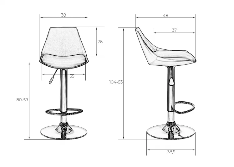 Стул барный ДОБРИН РОCКЙ Чёрный / DOBRIN ROCKY_15