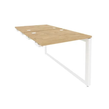 Стол-приставка двойной на О-образном м/к к опорым элем. ОНИКС О.МО-Д.СПР-0.7 Тиквуд Светлый/Белый / ONIX O.MO-D.SPR-0.7_0