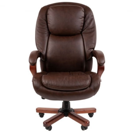 Кресло руководителя CХАИРМАН 408 кожа/экокожа, коричневый / CHAIRMAN_2