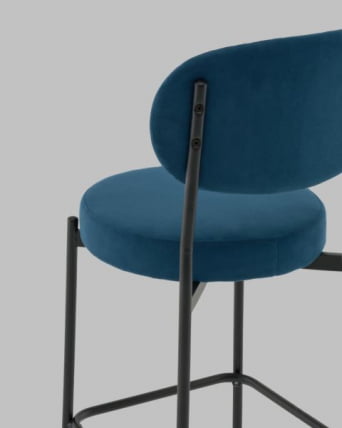 Стул Полубарный Бриф ДД ПБ велюр синий / DD_6