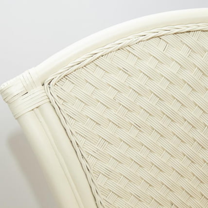 Комплект обеденный АНДРЕА ГРАНД (стол со стеклом+6 кресел+ подушки) ТCХ Вхите (белый), Ткань рубчик, цвет кремовый / ANDREA GRAND TCH White_8