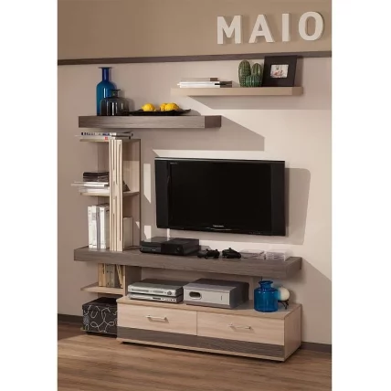 Шкаф МЦН Маиолика 1 Ясень Шимо светлый-Ясень Анкор темный / Maiolica_1