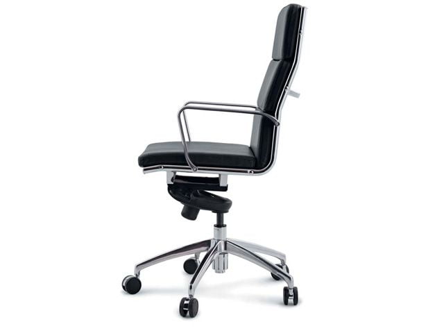 Кресло с высокой спинкой на крестовине Абсолют Д100 Черное / D100_2