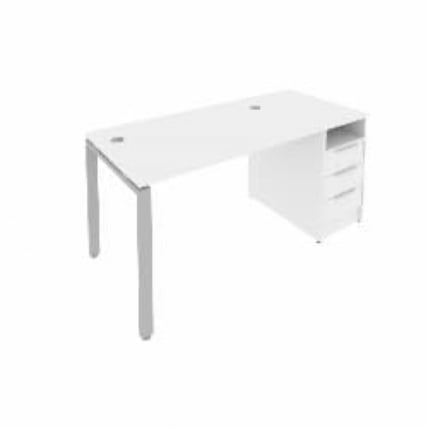 Рабочая станция с опорной тумбой Метал Сйстем Б.РС-СТП -1.2 Белый/Серый / Metal System_0