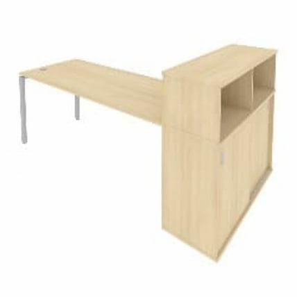Рабочая станция с опорным шкафом-купе Метал Сйстем Б.РС-СШК-3.5 Акация/Серый / Metal System_0