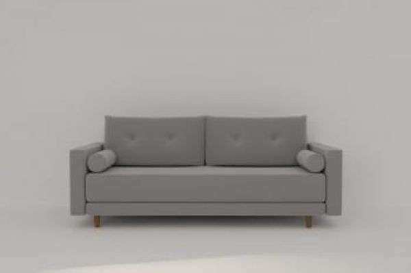 Диван прямой Санднес (Берхоусе) Цвет фасада: Серый велюр; Тип: Прямой; Материал фасада: Металл/Велюр / (Berhouse)_5