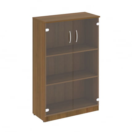 Шкаф средний широкий (2 средние двери стекло) НОВА С В.СТ-2.4 Орех Гварнери / NOVA S_0