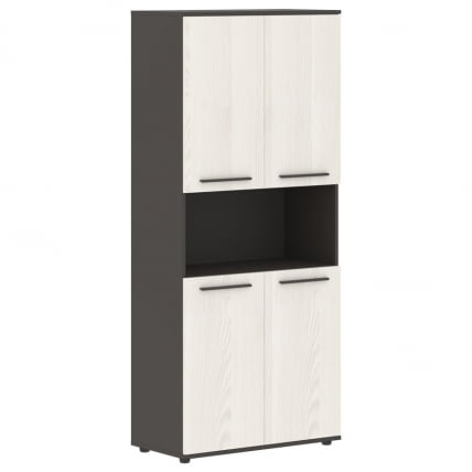 Шкаф с двумя комплектами глухих малых дверей ЕДИС ЕХCС 85.4 Ясень Траун Мокко Мокко / EDIS EHCS_0