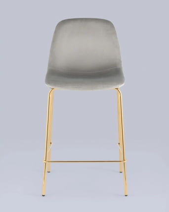 Стул полубарный Валенсия СН велюр Серый золотые ножки / SN_7