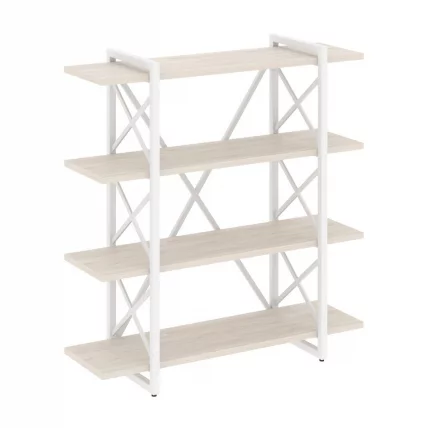 Стеллаж на регулируемых опорах - 4 полки ЛОФТ ВР.Л-МСТ.О-4.8В Металл белый Денвер светлый / LOFT VR.L-MST.O-4.8V_0