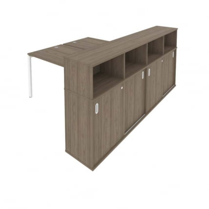 Рабочая станция с опорным шкафом-купе Метал Сйстем Б.РС-СШК-4.3 Вяз/Белый / Metal System_0