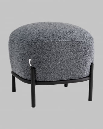 Пуф Стоун П букле Флуффй темно-серый / Fluffy_2