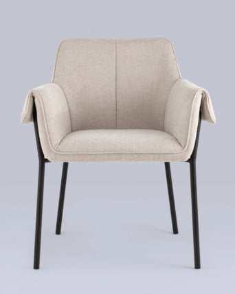 Кресло лаунж Бесс рогожка Бежевый_7