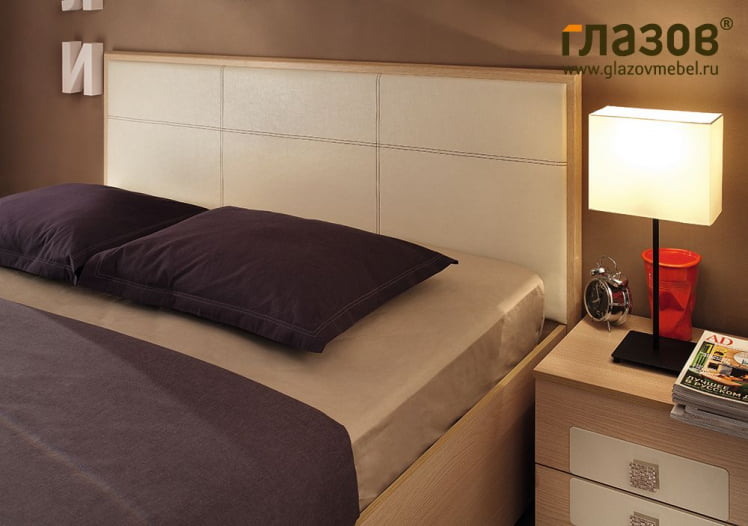 Кровать (1600) АМЕЛИ 2 1600 с основанием дерево (дуб отбеленный)_3