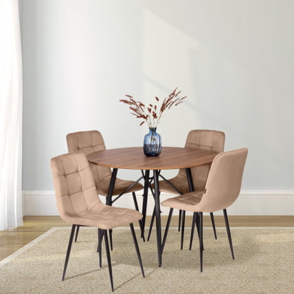 Стул CХИЛЛЙ (мод. ДЖСC-220) Велюр/металл , 44,5х52,5х88 см, Беиге (бежевый) ХЛР8 / черный / CHILLY (mod. JSC-220) Beige HLR8_6