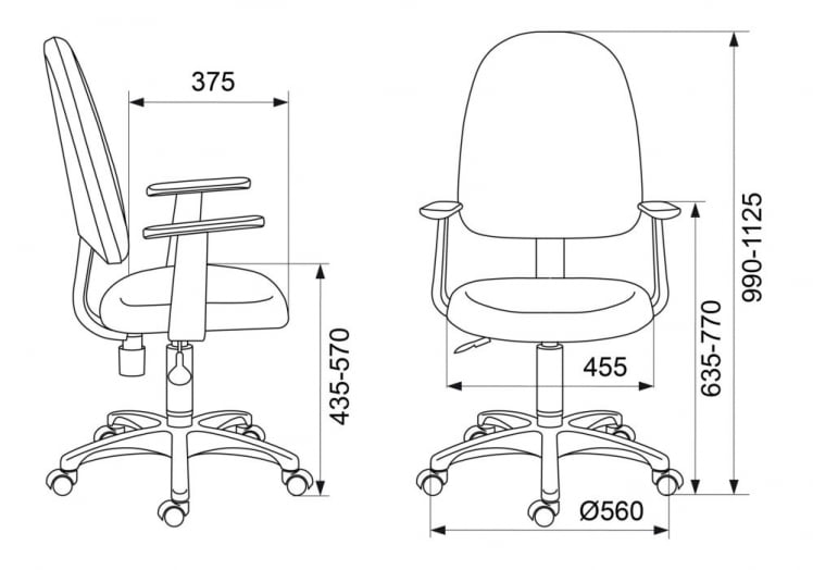 Кресло для оператора Бюрократ CХ-1300/Т-15-21 черный / CH-1300/T-15-21_4