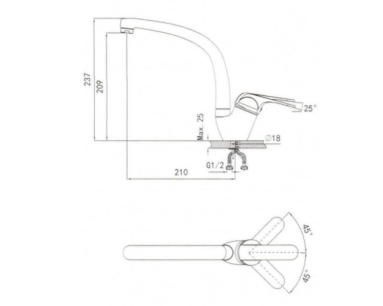 Кухонный смеситель ГРАНУЛА 2024 Графит / GRANULA_1