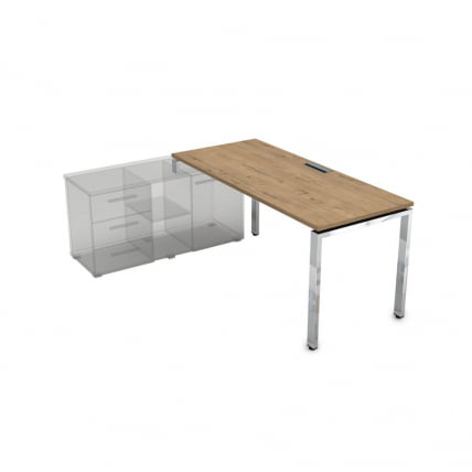 Стол рабочий, прямолинейный три опоры, левый ГЛОСС ЛИНЕ НСТЛ-П.984 Теаквоод / GLOSS LINE Teakwood_0