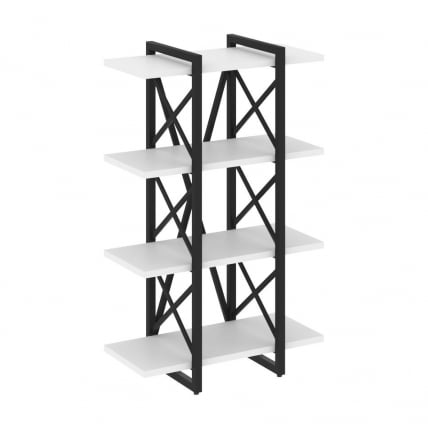 Стеллаж на регулируемых опорах - 4 полки ЛОФТ ВР.Л-МСТ.О-4.4В Металл черный Белый Бриллиант / LOFT VR.L-MST.O-4.4V_0