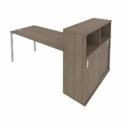 Рабочая станция с опорным шкафом-купе Метал Сйстем Б.РС-СШК-3.4 Вяз/Серый / Metal System_0