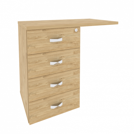 Тумба приставная (универсальная л/пр) ОНИКС О.ТПУ-4 Тиквуд Светлый / ONIX O.TPU-4_0