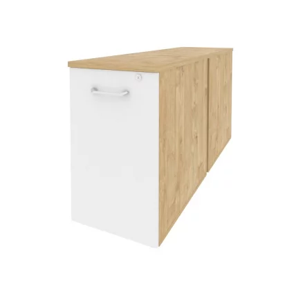 Тумба двойная низкая выдвижная приставная / опорная ОНИКС О.ВТПО-2.7 Тиквуд Светлый/Белый / ONIX O.VTPO-2.7_0