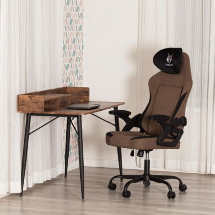 Кресло иВолф ткань, черный/коричневый / iWolf_15