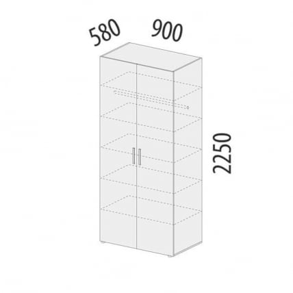 Шкаф для одежды с полками и штангой Николь 901.43_4